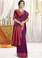 Silk Wine Traditional Wear Weaving Saree